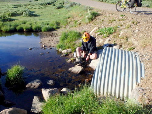 GDMBR: That's me (Dennis Struck) using our new Katadyn Water Filter system.